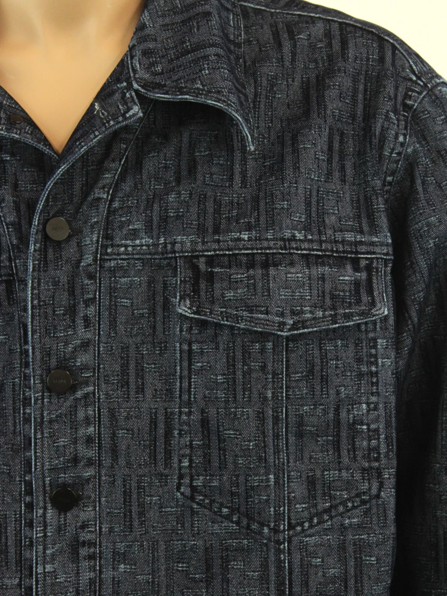 FENDI ROMA heren jeansjack - FF monogram - maat 52 - Made in Italy - foto 3