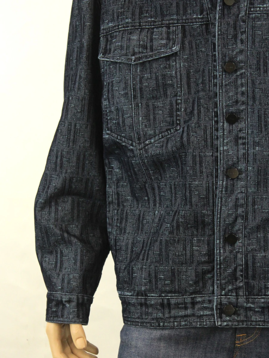 FENDI ROMA heren jeansjack - FF monogram - maat 52 - Made in Italy - foto 4