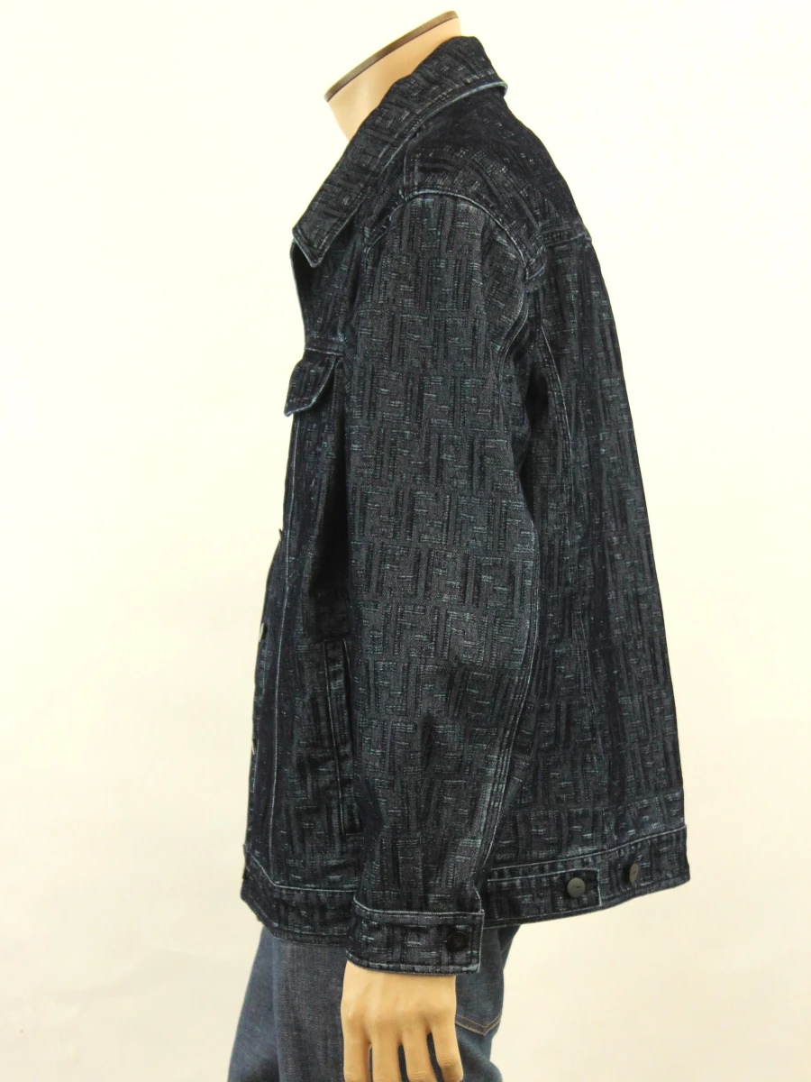 FENDI ROMA heren jeansjack - FF monogram - maat 52 - Made in Italy - foto 5