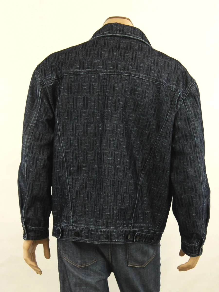 FENDI ROMA heren jeansjack - FF monogram - maat 52 - Made in Italy - foto 6