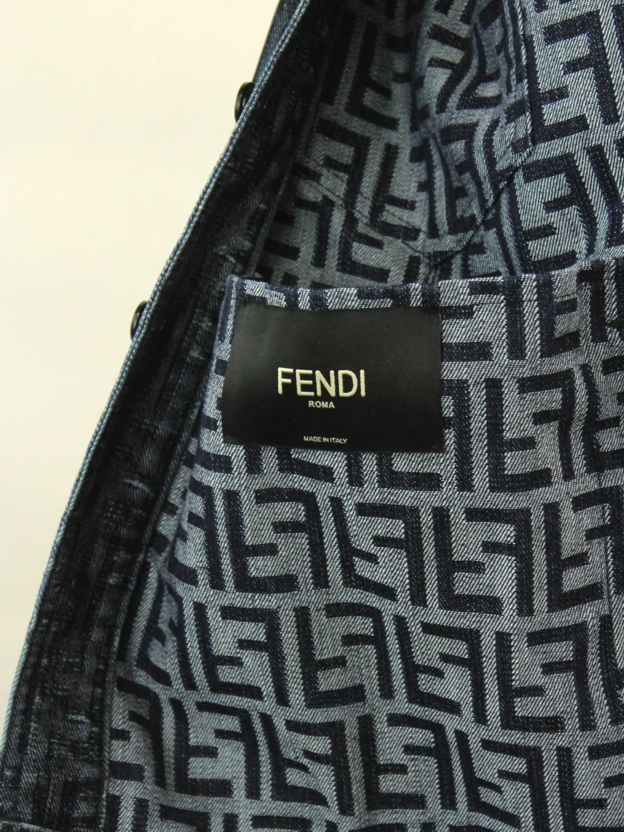 FENDI ROMA heren jeansjack - FF monogram - maat 52 - Made in Italy - foto 7