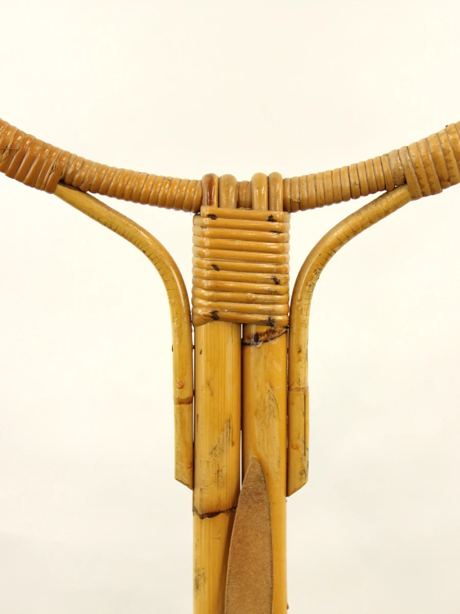 Vintage Rotan Plantenstandaard / Vogelkooi Houder – Jaren 60 - foto 6