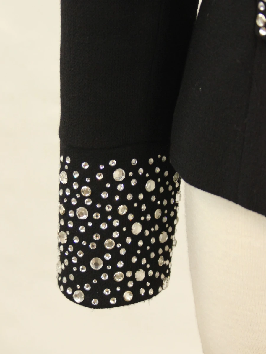 Zwarte damesblazer met strass steentjes maat 38 - foto 4