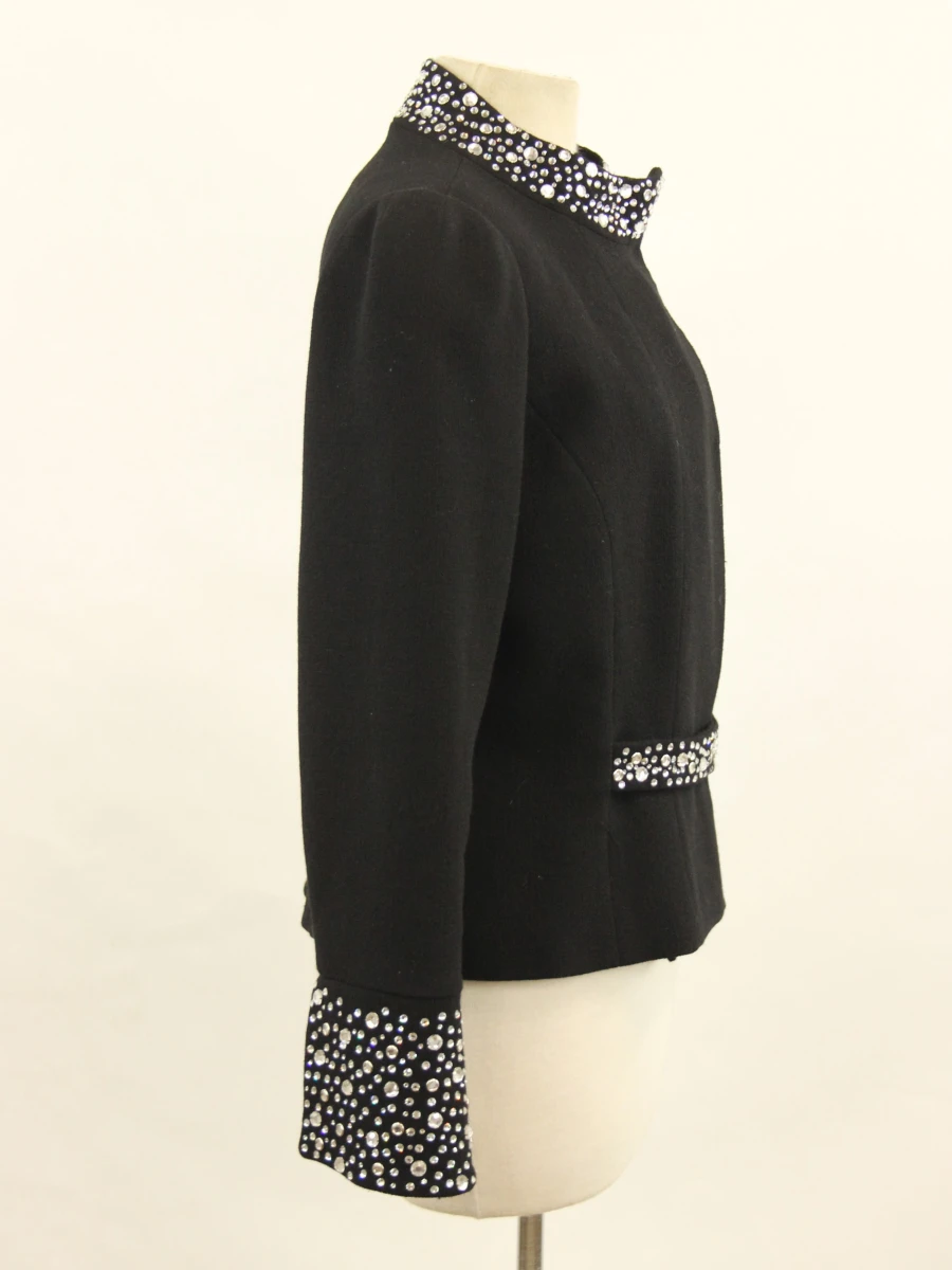 Zwarte damesblazer met strass steentjes maat 38 - foto 5