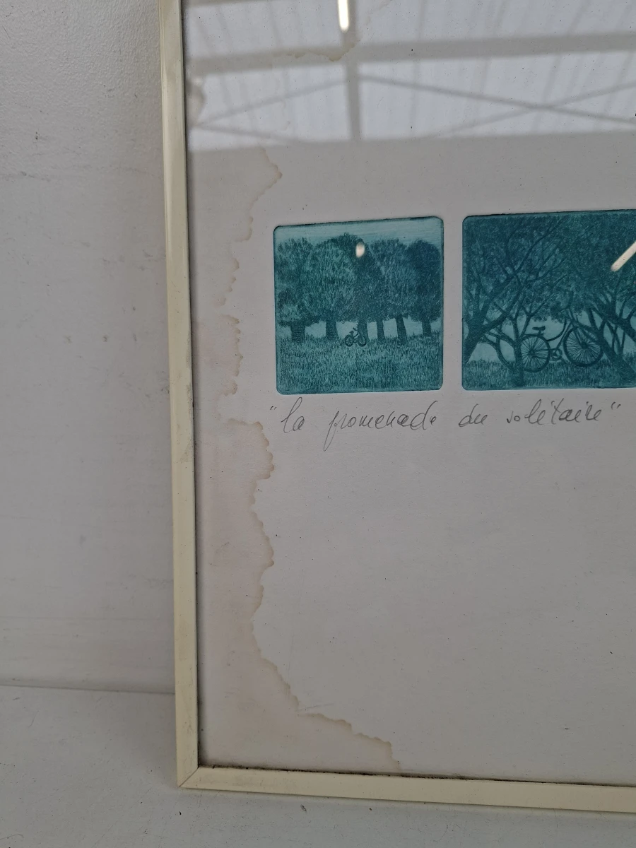Originele Genummerde Ets: "La promenade du solitaire" – Kunst uit 1984 (Oplage 36/60) - foto 4