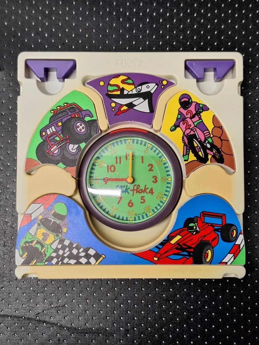 Set van twee vintage Flik Flak kinderwekkers uit 1992 in originele verpakking - Swatch - foto 4
