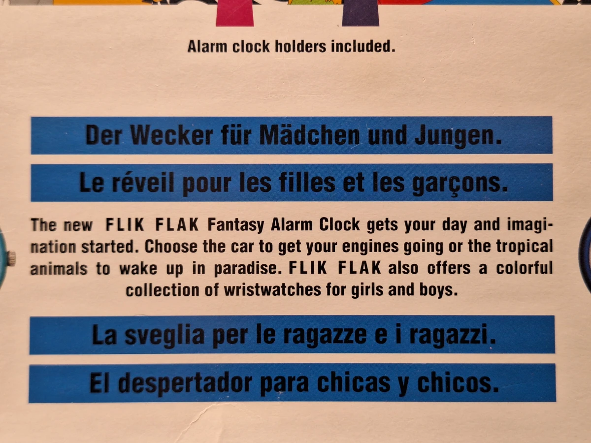 Set van twee vintage Flik Flak kinderwekkers uit 1992 in originele verpakking - Swatch - foto 12