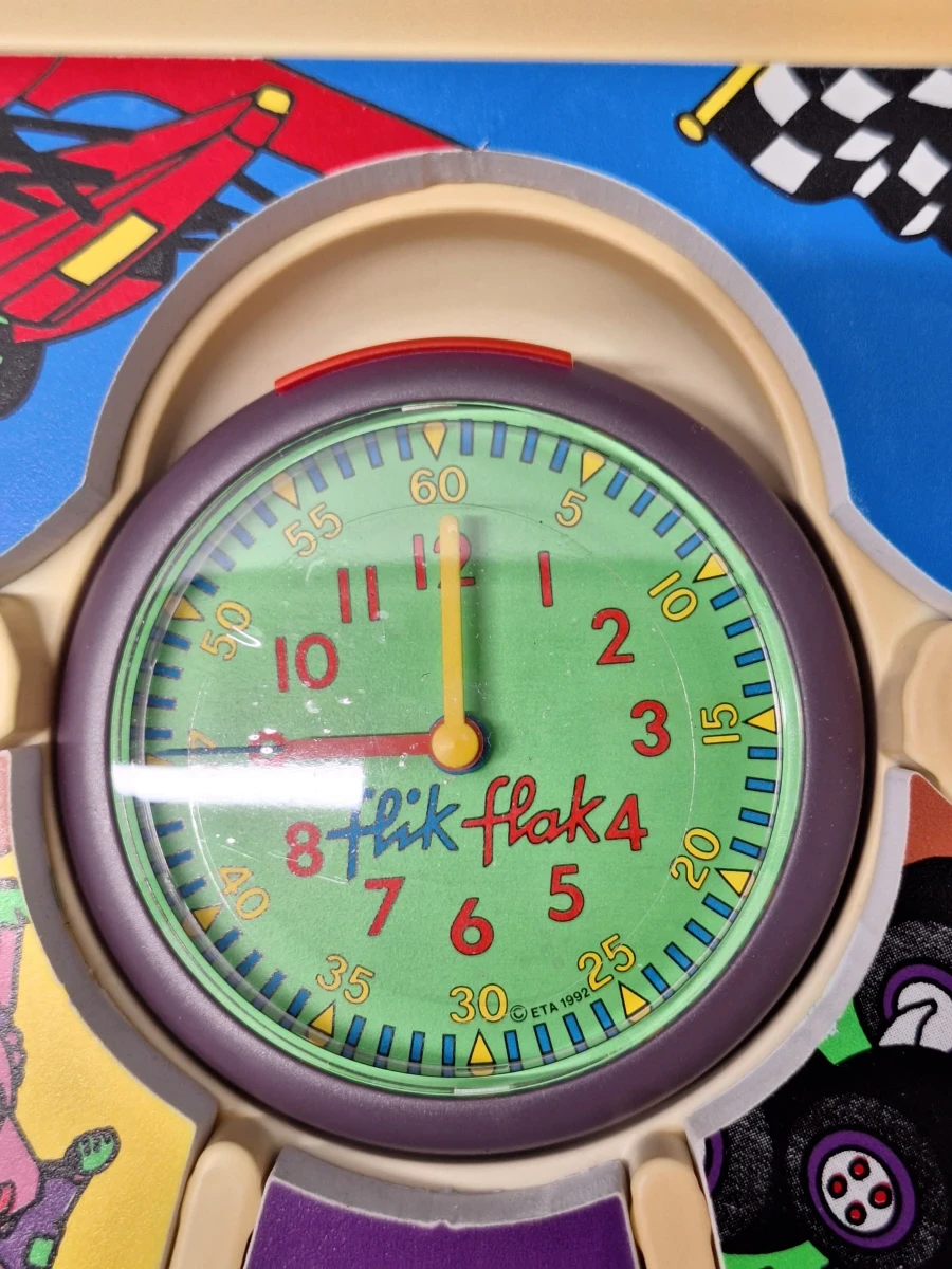 Set van twee vintage Flik Flak kinderwekkers uit 1992 in originele verpakking - Swatch - foto 3