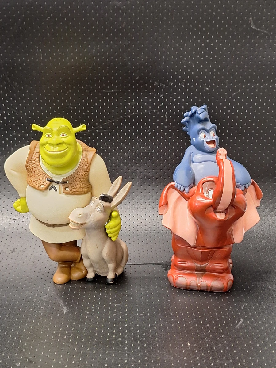 Kavel van 14 vintage Disney, Pixar, DreamWorks en Teletubbies figuren in de vorm van badverzorgingsflessen - foto 3