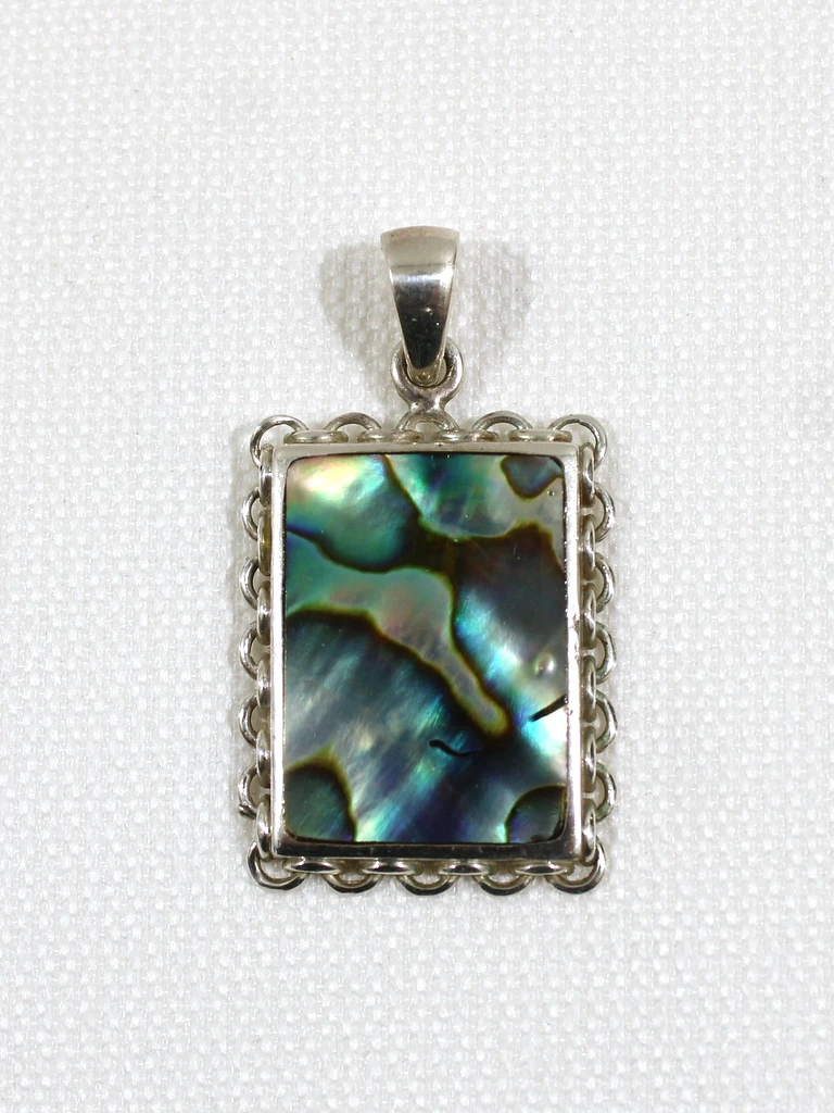 925 Zilveren Hanger met Abalone – kavel bij De Kringwinkel, Dilsen