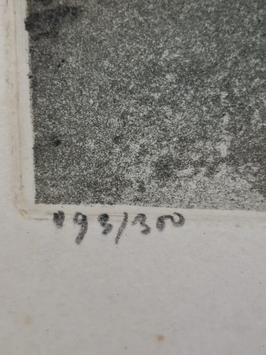 Handgesigneerde Kleurenets "Brugse Reien met Bonifaciusbrug" – J. Hubbeling – Genummerde Oplage - foto 4