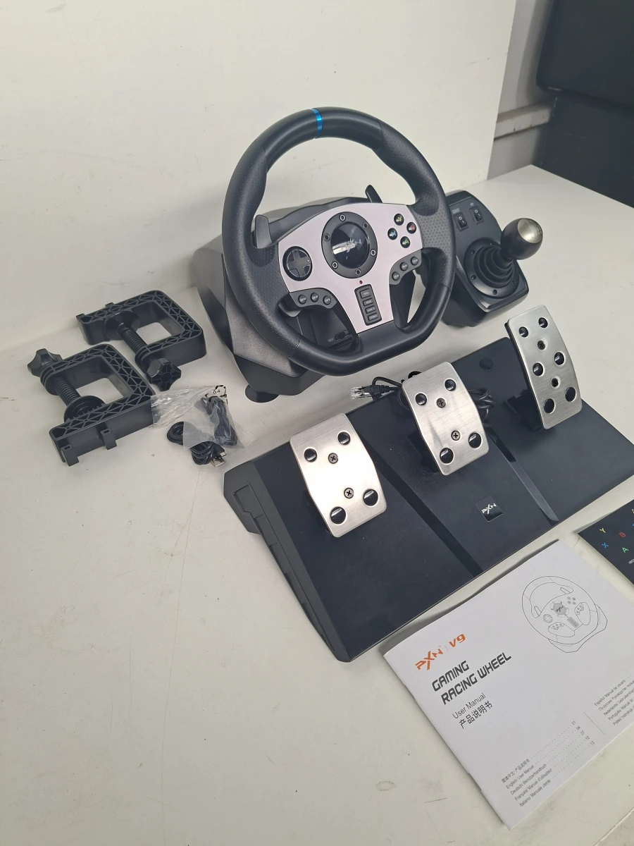 PXN V9 Gaming Racing Wheel Set – 900° Racestuur met Pedalen & Versnellingspook - foto 2