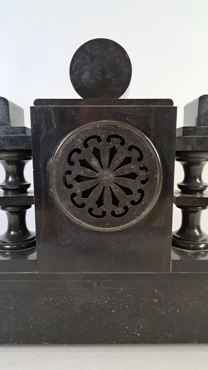 Franse Napoleon III pendule met twee tazza’s, ca. 1880 - foto 5