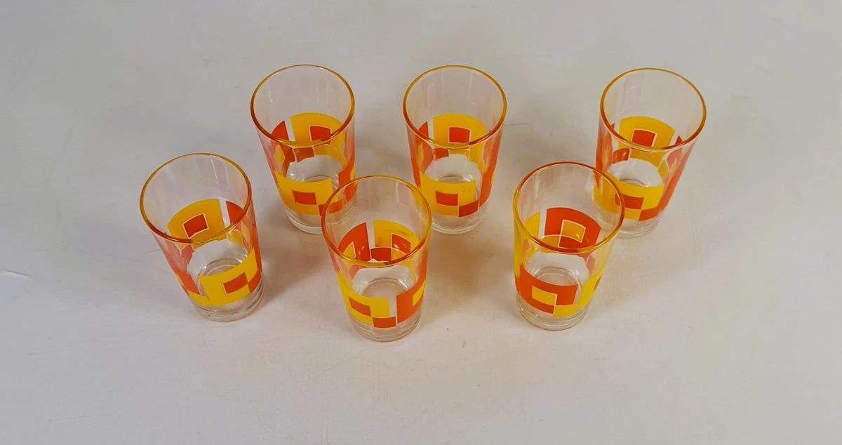Set van zes Italiaanse vintage glazen, jaren 1960-1970 - foto 2
