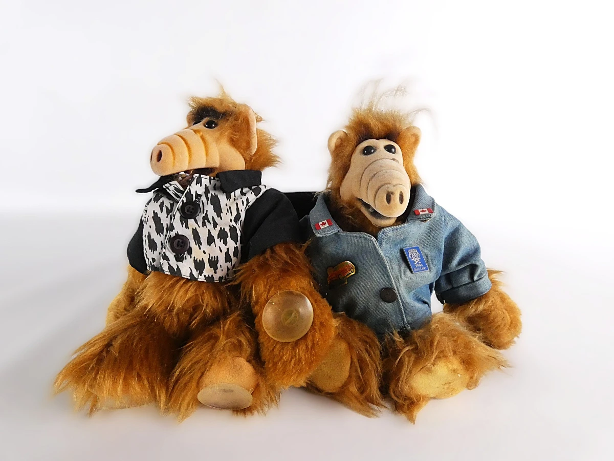 Vintage ALF plucheknuffels met zuignappen – set van 2 – jaren 80 - foto 24