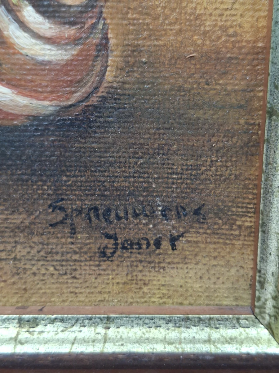 Authentiek Olieverfschilderij "Gele Bloemen in Koperen Pot" – Gesigneerd door Spreuwers Janet! - foto 2