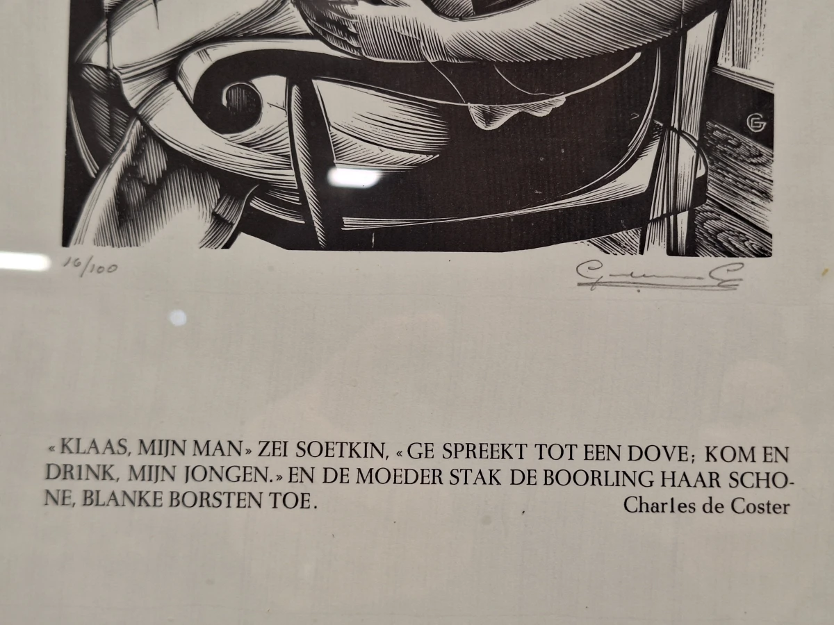Originele houtsnede / houtgravure "Soetkin met de boorling" - gelimiteerd (16/100) - foto 7
