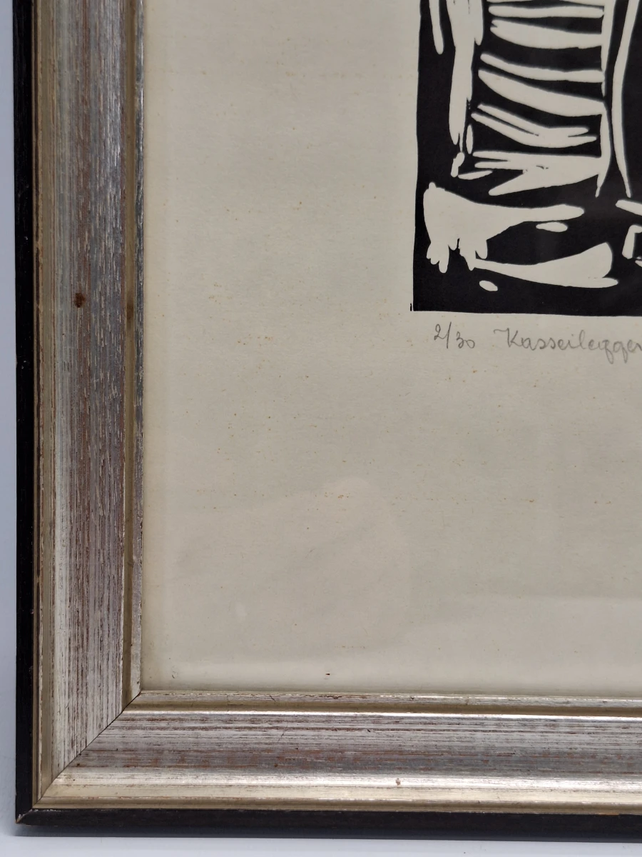 Originele houtsnede / houtgravure "Kasseilegger" - F. Juliaan (1967) - gelimiteerd (2/30) - foto 9