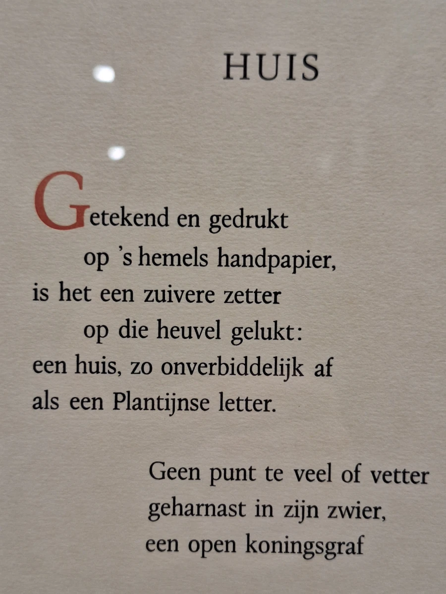 Gedrukt en handgesigneerd gedicht "Huis" - Hubert van Herreweghen - ingelijst - foto 2