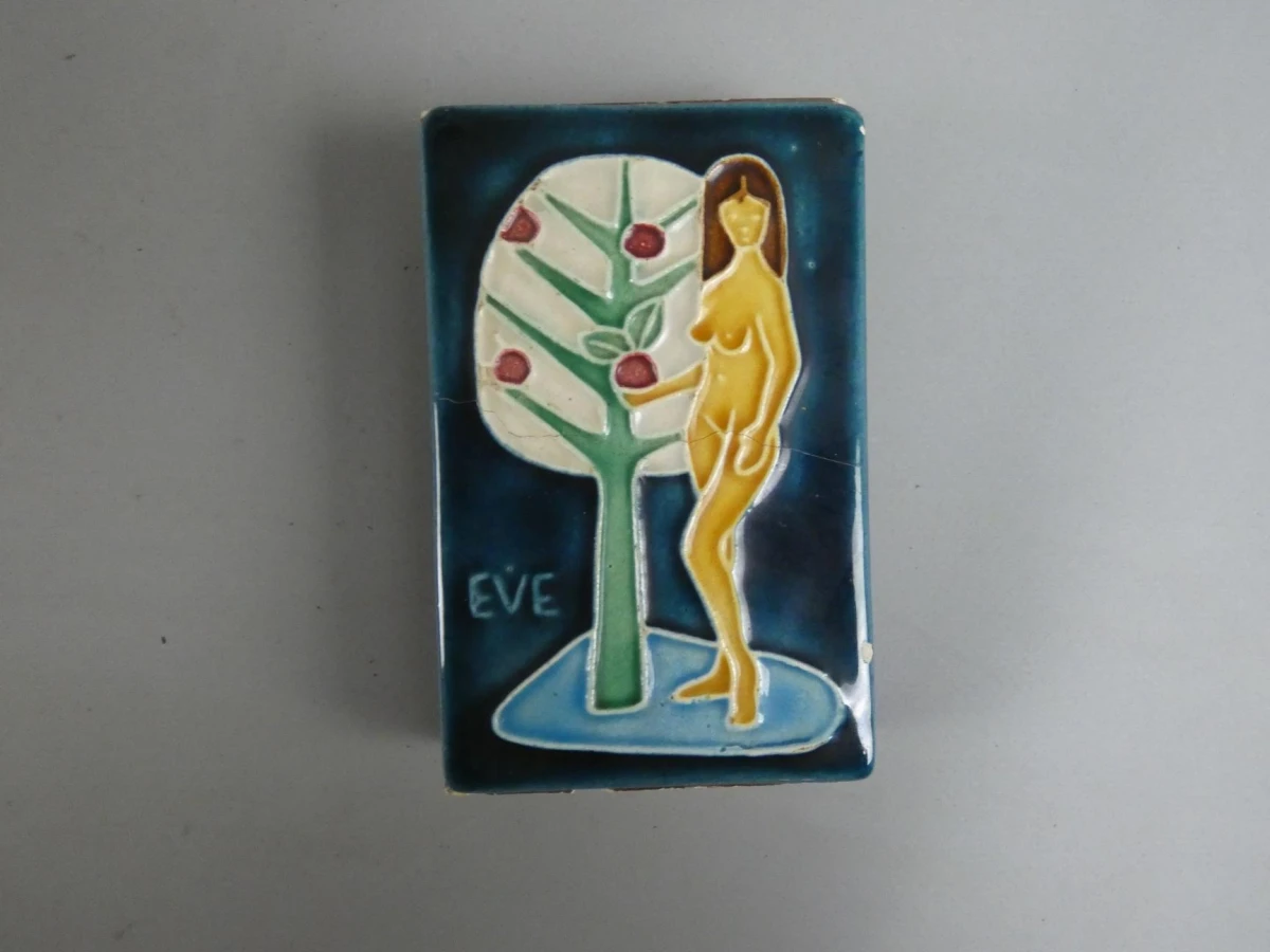 Grote Vintage Lucifersdoos met keramieken tegel – kavel bij De Kringwinkel, Diest