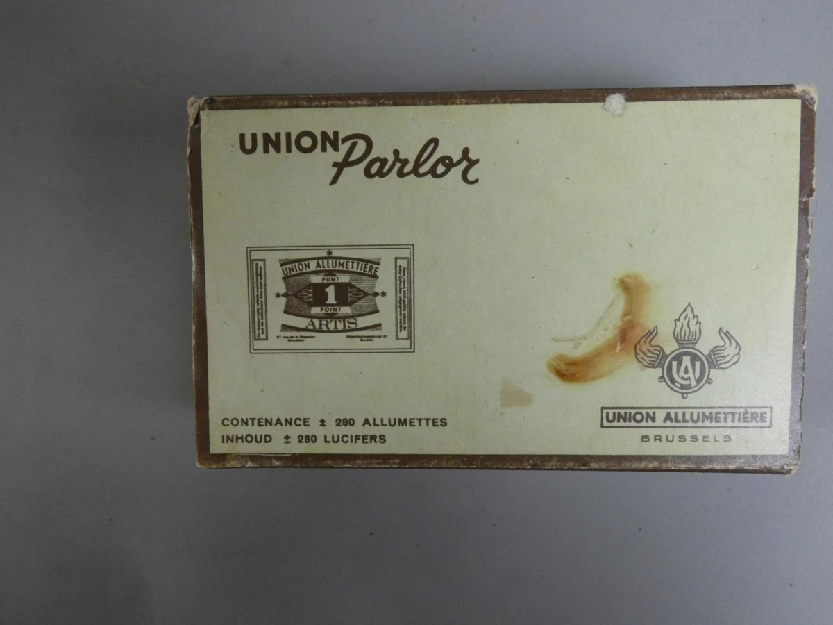 Grote Vintage Lucifersdoos met keramieken tegel - foto 2
