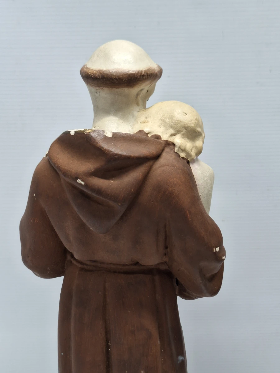 Religieus beeld van Sint-Antonius van Padua met kindje Jezus onder glazen stolp - foto 12