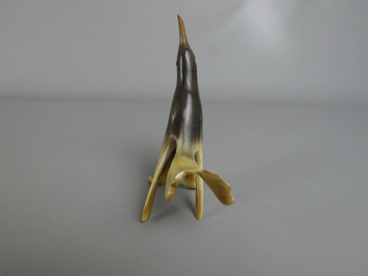 Vogelbeeldje / sculptuur van dierlijk hoorn - foto 2
