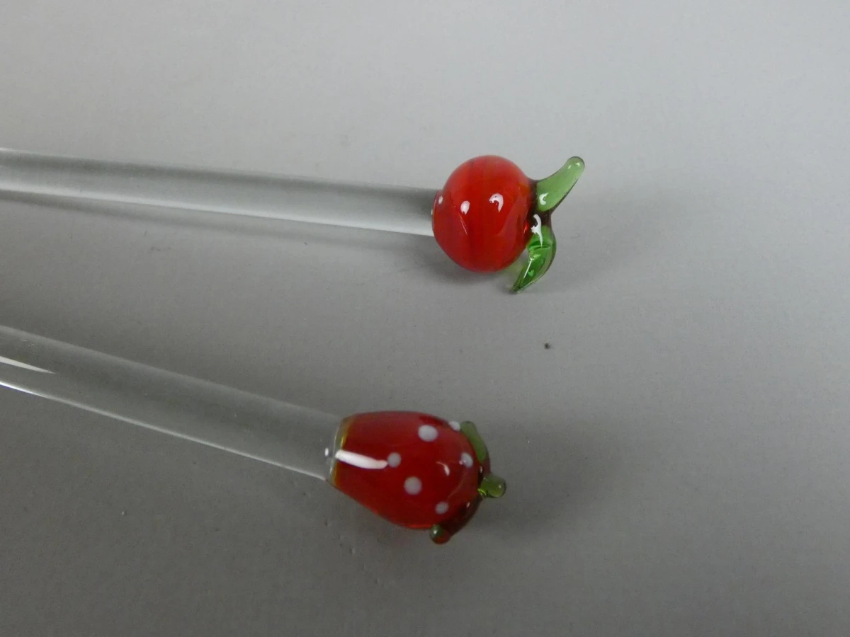 Glazen roerstaafjes met fruitmotief - foto 2