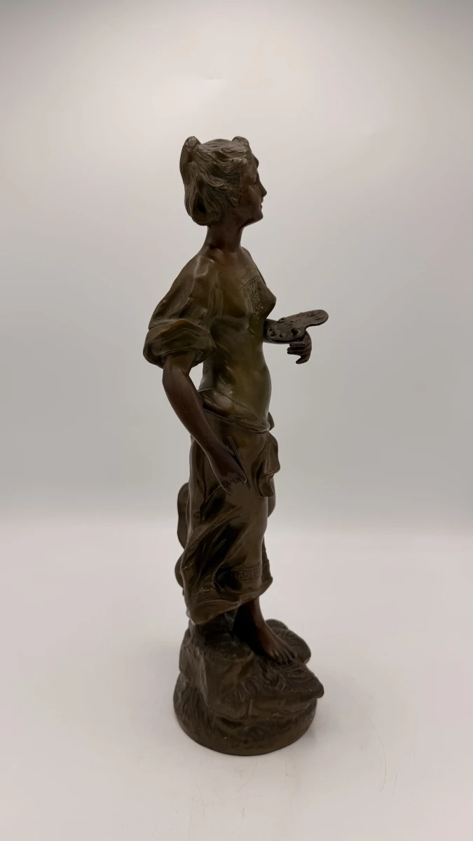 Antiek Art Nouveau beeld - Elegant vrouwenfiguur - foto 3