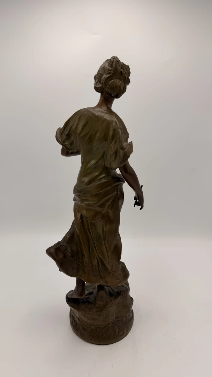Antiek Art Nouveau beeld - Elegant vrouwenfiguur - foto 2