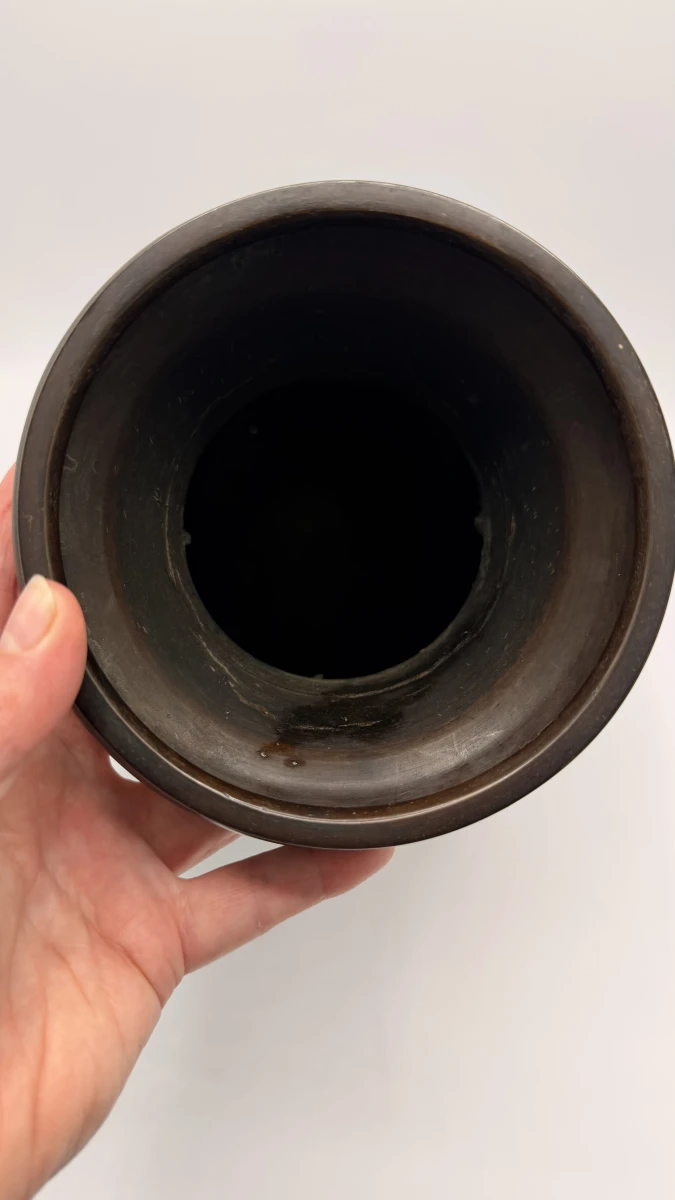 Antieke Japanse Bronzen Champlevé vaas - foto 6