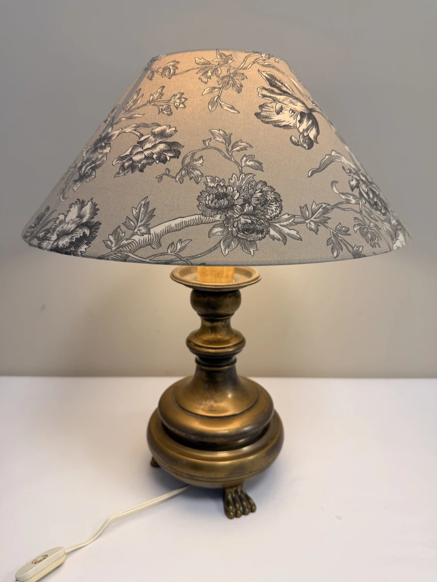 Tafellamp Art Nouveau stijl met messing voet - foto 2