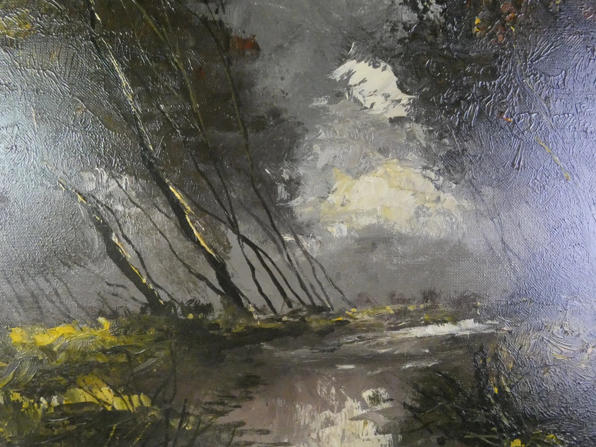 Vintage olieverfschilderij van de kunstenaar Emile Lammers - foto 3