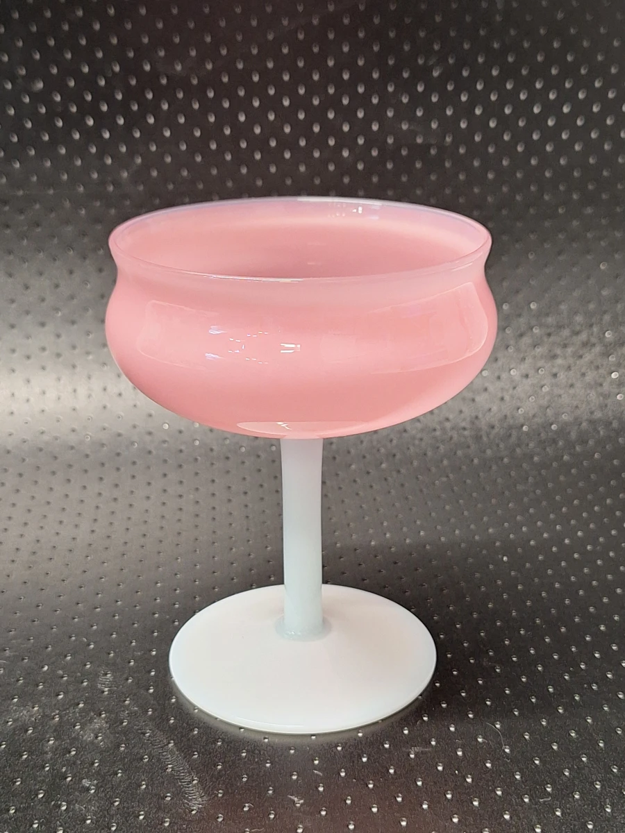 Italiaans opaline glaswerk in roze en wit uit de jaren 50 en 60 - driedelig - foto 19