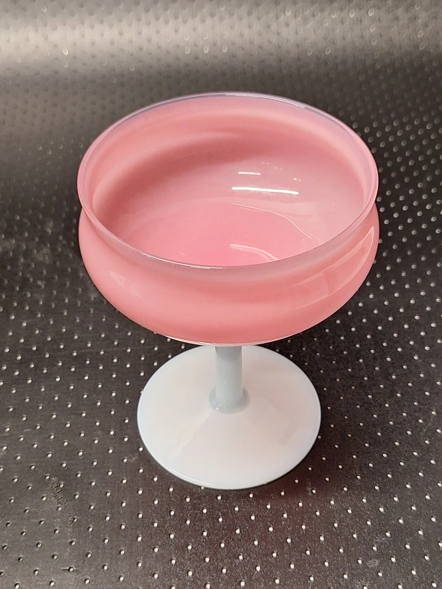 Italiaans opaline glaswerk in roze en wit uit de jaren 50 en 60 - driedelig - foto 23