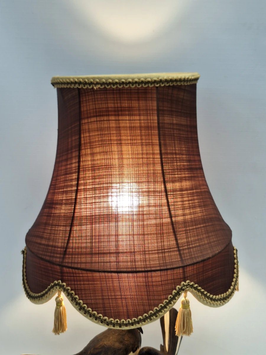 Exclusieve vintage Hollywood Regency tafellamp - Eksters op rots - foto 3
