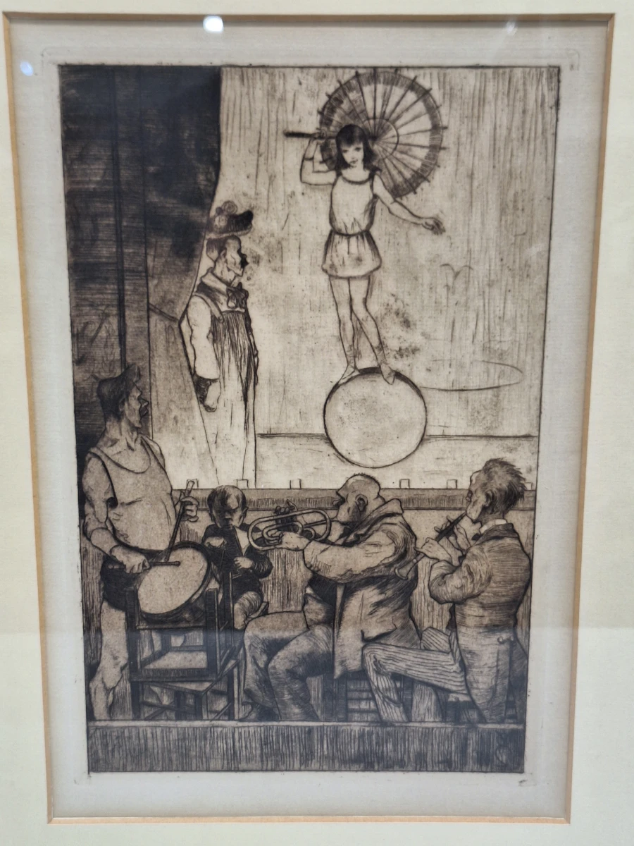 Edmond Van Offel (1871–1959) - originele ets "Circusvoorstelling" (1917) - foto 2