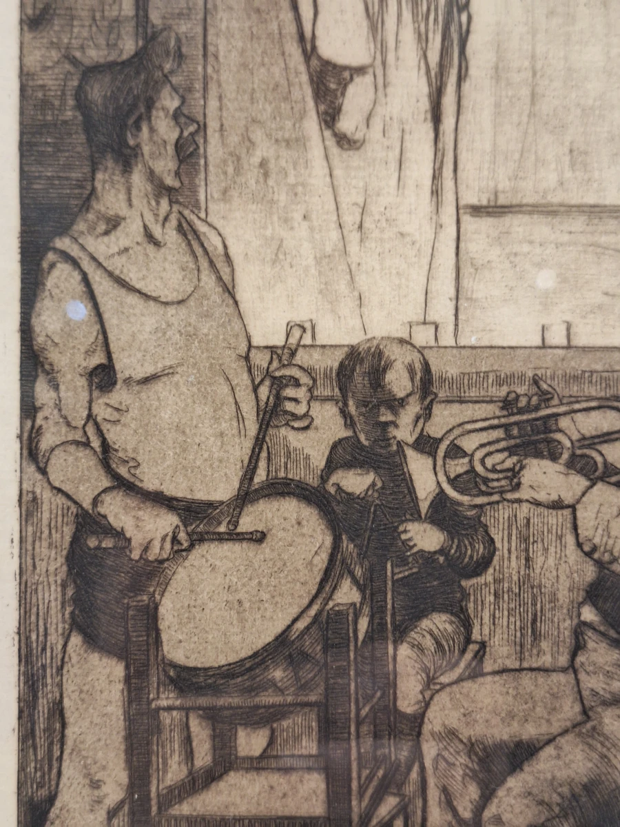 Edmond Van Offel (1871–1959) - originele ets "Circusvoorstelling" (1917) - foto 7