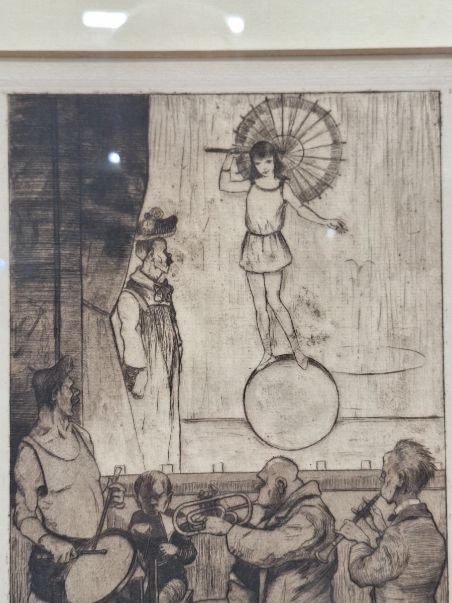 Edmond Van Offel (1871–1959) - originele ets "Circusvoorstelling" (1917) - foto 5