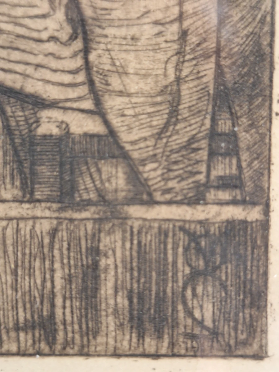 Edmond Van Offel (1871–1959) - originele ets "Circusvoorstelling" (1917) - foto 10