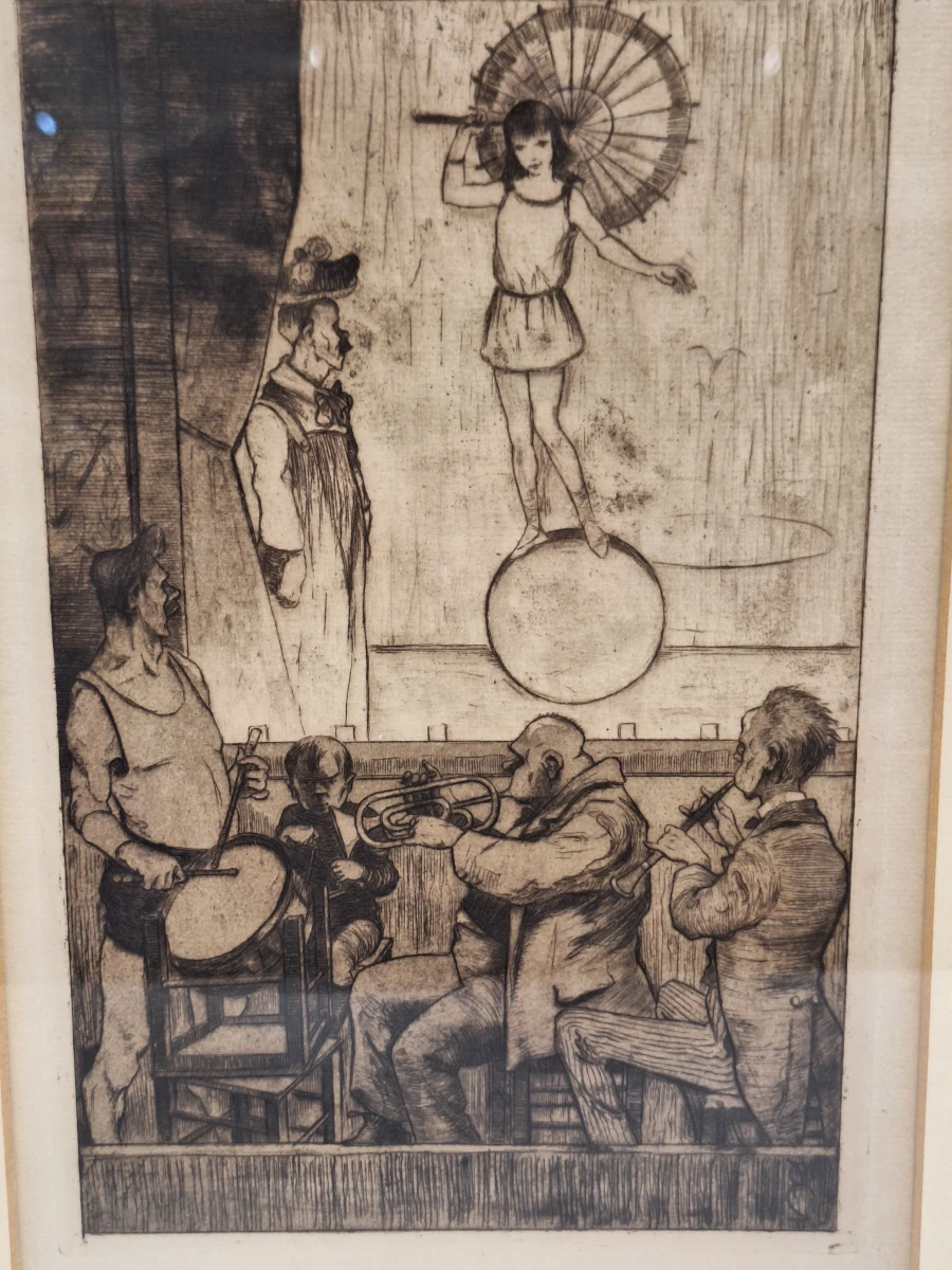 Edmond Van Offel (1871–1959) - originele ets "Circusvoorstelling" (1917) - foto 3