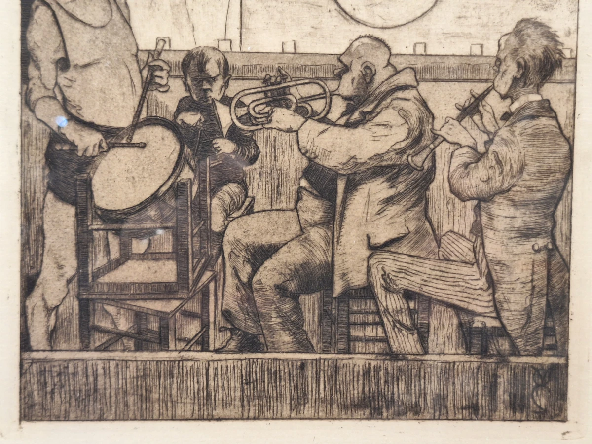 Edmond Van Offel (1871–1959) - originele ets "Circusvoorstelling" (1917) - foto 4