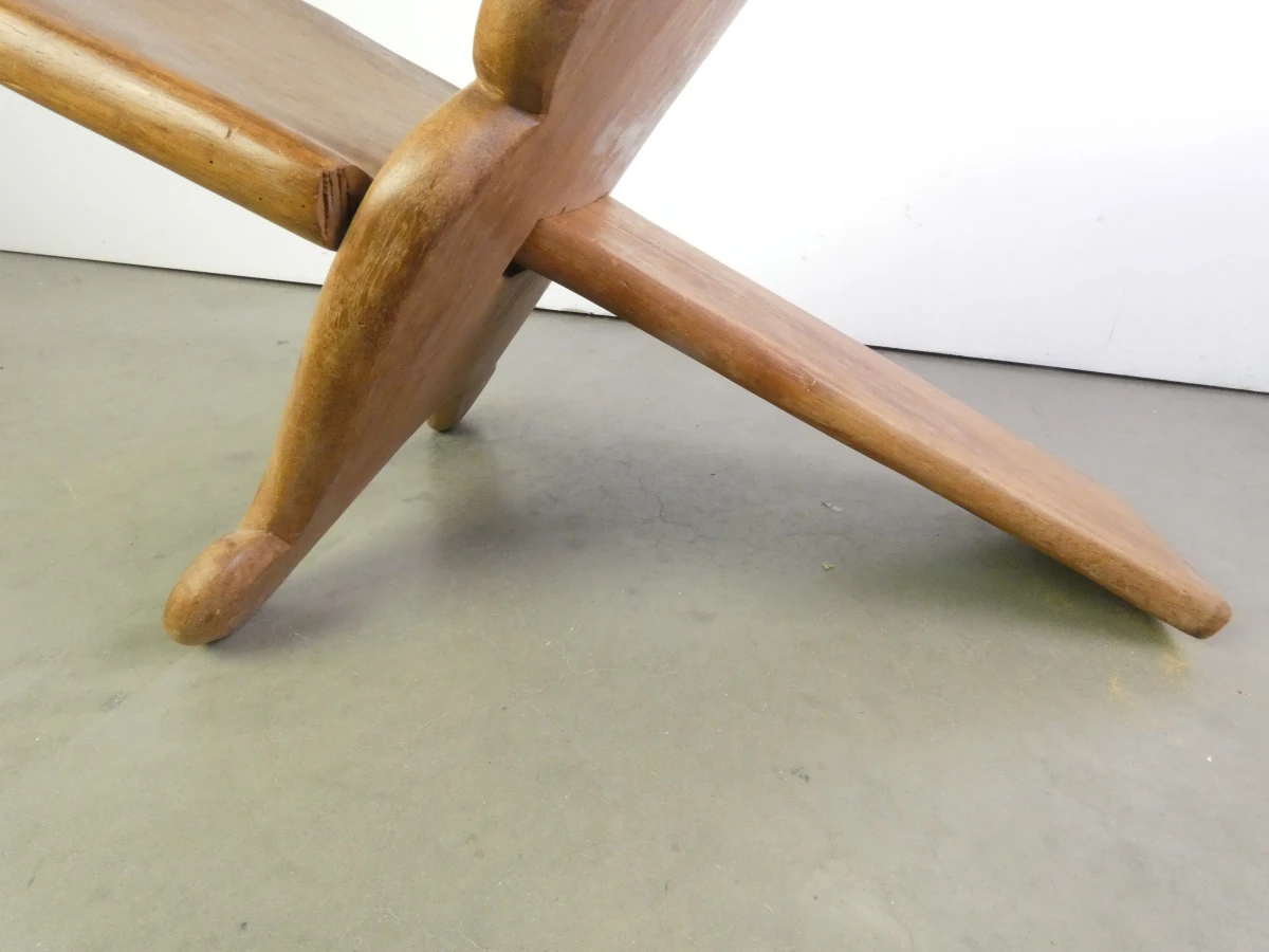 Afrikaans geïnspireerde, handgesneden houten vloerstoel - foto 16