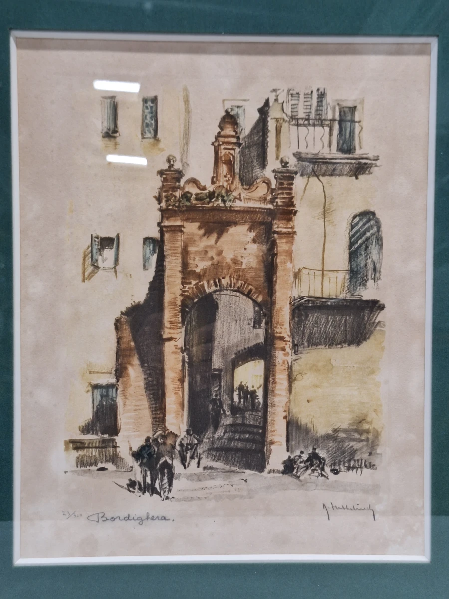 Roger Hebbelinck - Originele kleurenets "Bordighera" - gelimiteerde oplage (23/350) - foto 2