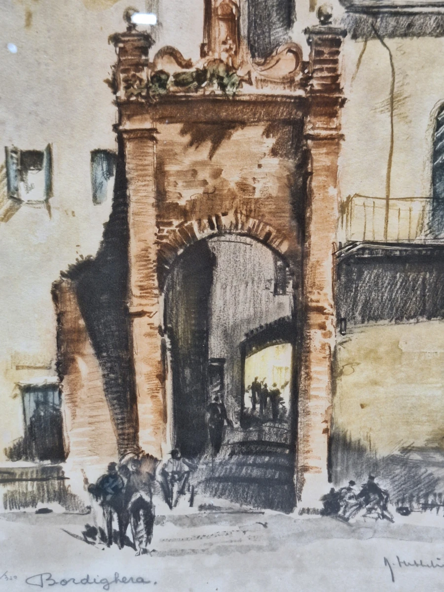 Roger Hebbelinck - Originele kleurenets "Bordighera" - gelimiteerde oplage (23/350) - foto 3