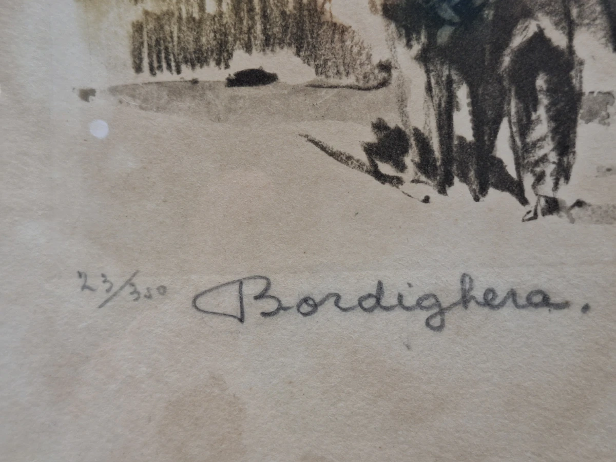 Roger Hebbelinck - Originele kleurenets "Bordighera" - gelimiteerde oplage (23/350) - foto 7