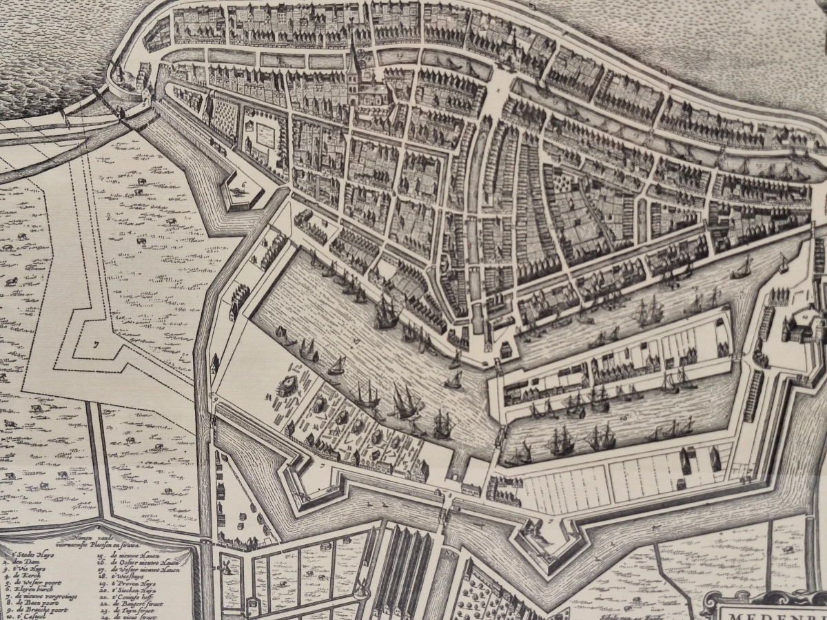Klassieke stadsplattegrond van Medemblik - facsimile druk uit 1973 door royal yacht club hollandia - foto 2