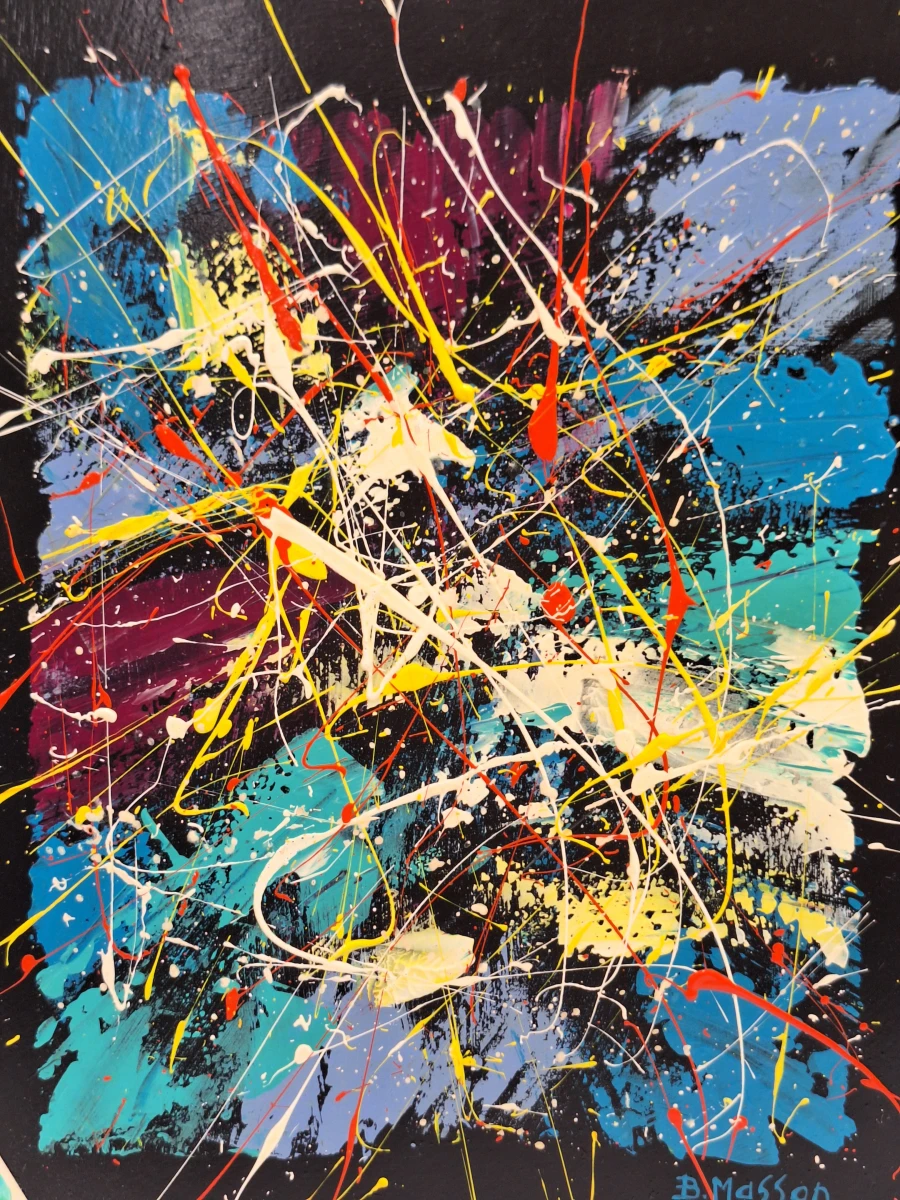 Origineel abstract schilderij "The Jolly Joker" door B. Masson - foto 2
