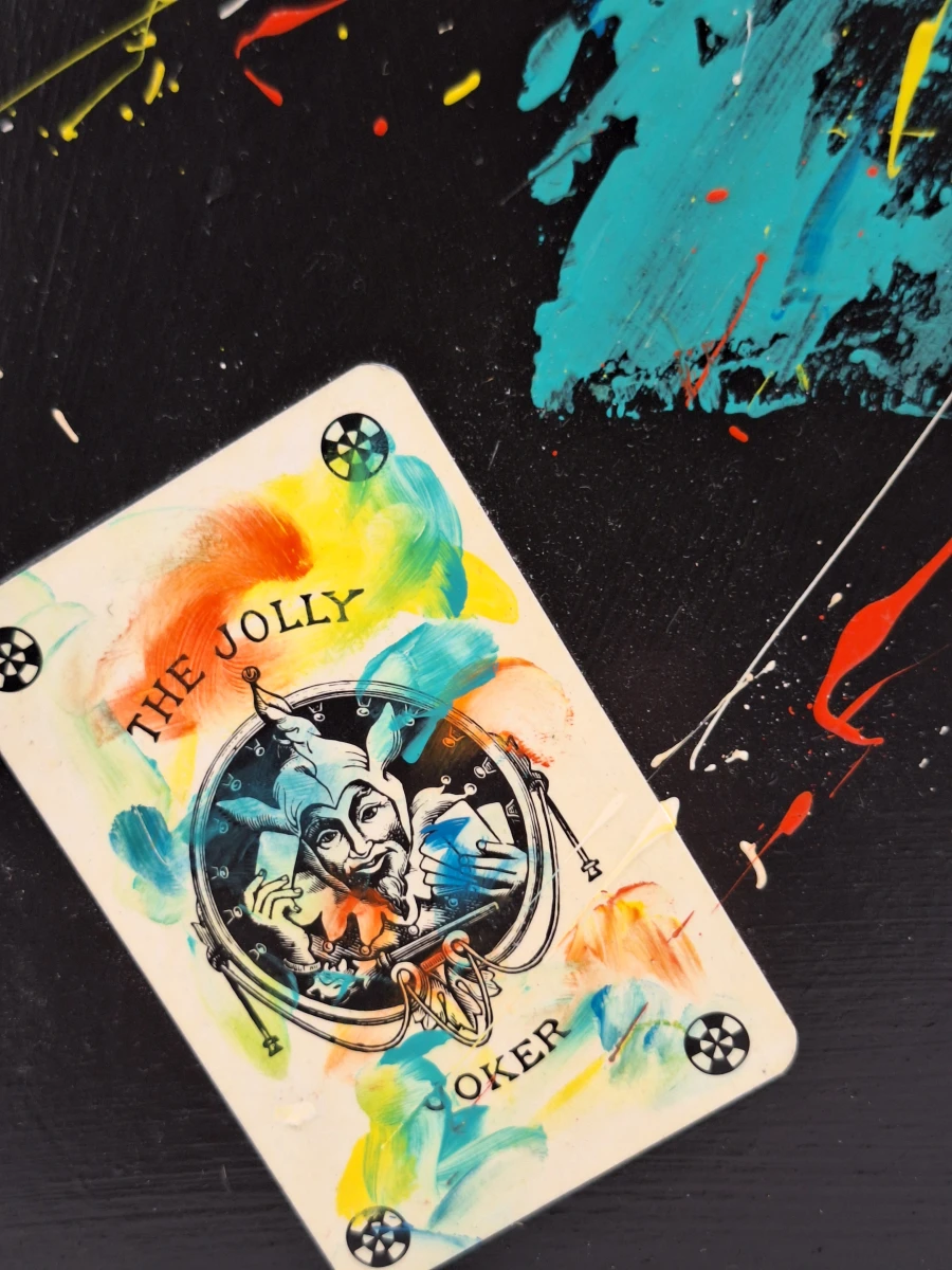 Origineel abstract schilderij "The Jolly Joker" door B. Masson - foto 5