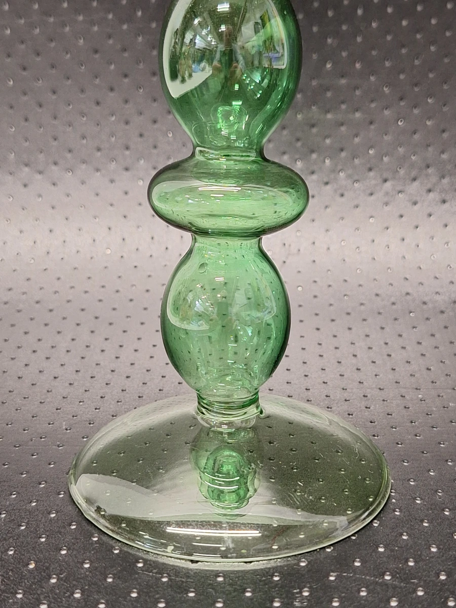 Set van 4 kleurrijke glazen kandelaars in retrostijl - foto 3